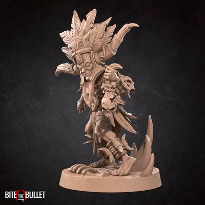 Witch Doctor from Bite the Bullet's Bullet Hell: Heroes set. Total height apx.51mm. Unpainted Resin Miniature - image3